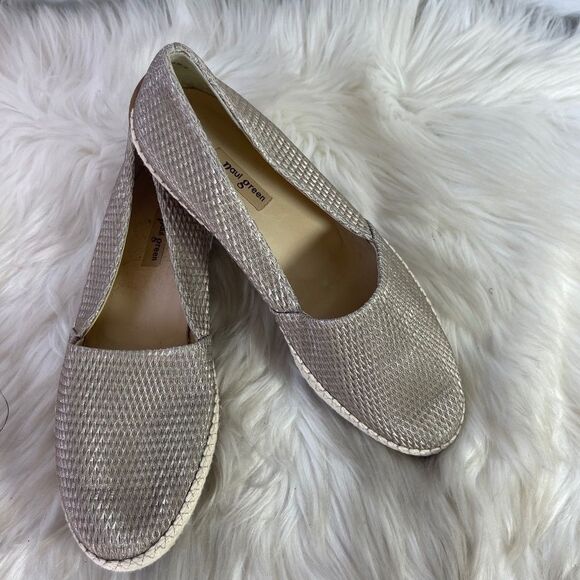 Paul Green Layla Tan Woven Slip On Loafers Sz 6.5 - Picture 2 of 8